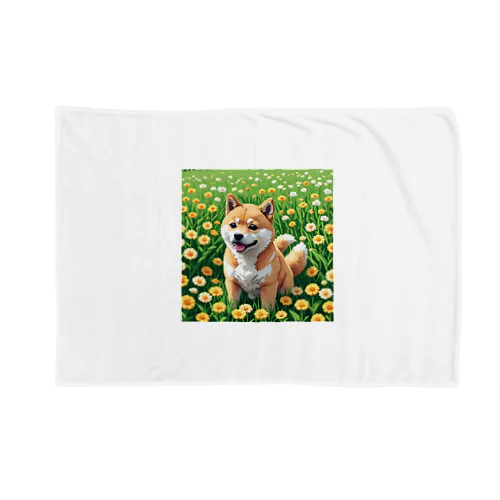 お花畑と柴犬 Blanket