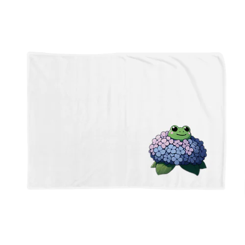 紫陽花の花と可愛いアマガエル🐸 Blanket