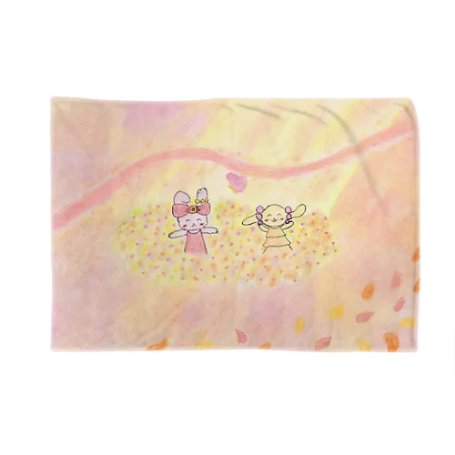 ふわうさ＆はな『幸せあふれる花畑』 Blanket