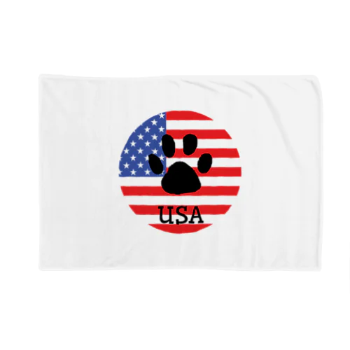 USA/Dog paw Blanket