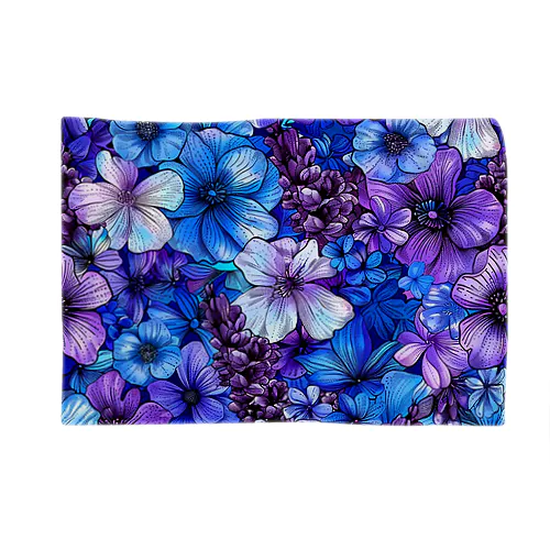 可愛い紫色と青色の花　イラスト Blanket