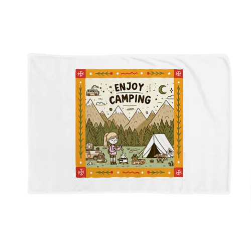 【Enjoy Camping】キャンプを楽しむ Blanket