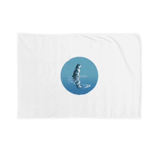 Zen Canines シリーズ - 瞑想する犬と水面の反射-1 Blanket