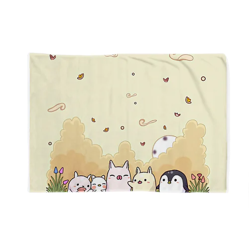 パステルの草原での仲間たち Blanket