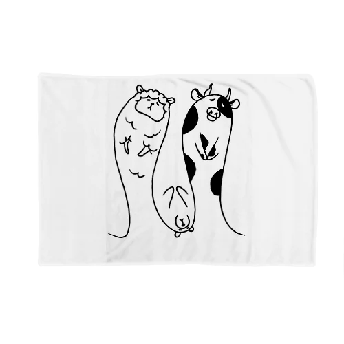 眠いアルパカとクマと牛 Blanket