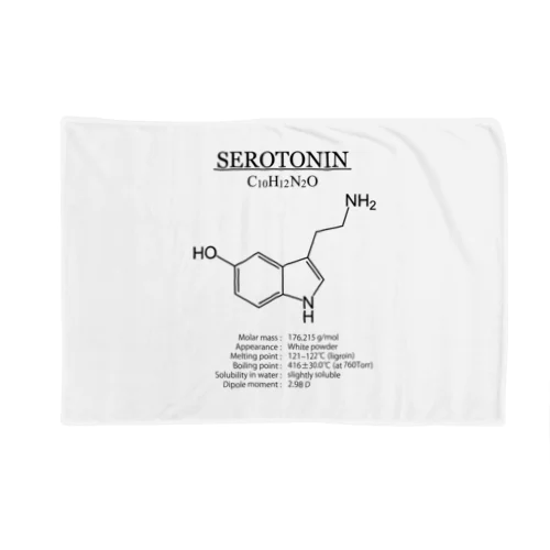 セロトニン(精神安定・感情コントロール)：化学：化学構造・分子式 ブランケット