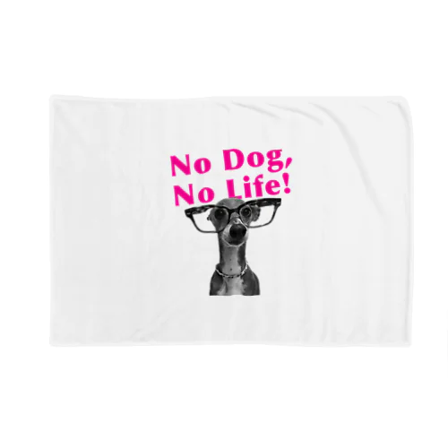 No dog,No life! ピンク ブランケット