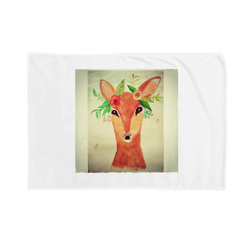 Gazelle watercolor painting design. Blanket