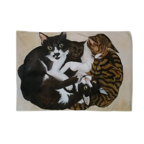 猫 「なかよし４匹」 Blanket