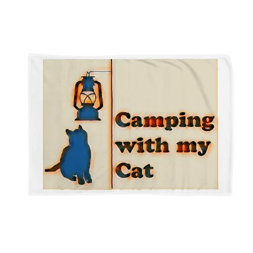 Camping with my Cat ブランケット