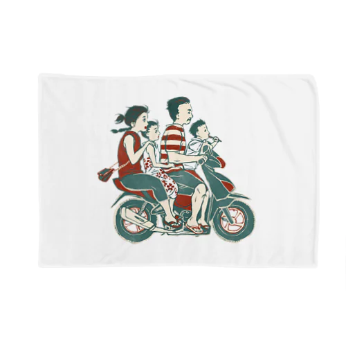 【バリの人々】バイク家族乗り Blanket