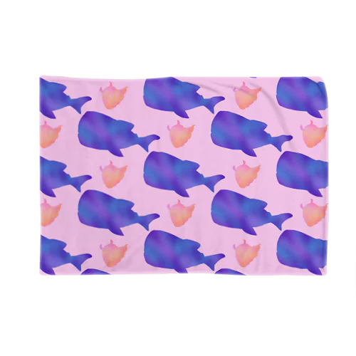 ハリスパ シルエット総柄🐠ベビーピンク Blanket