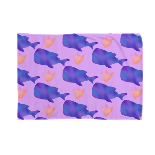 ハリスパ シルエット総柄🐠ラベンダー Blanket