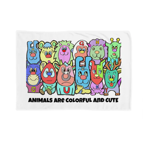 ANIMALS ARE COLORFUL AND CUTE ブランケット