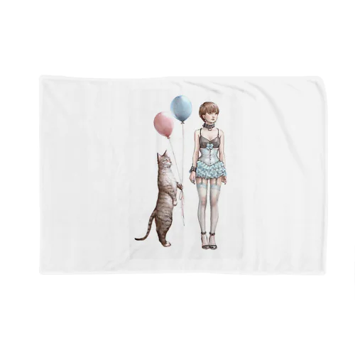 ネコと少女 Blanket