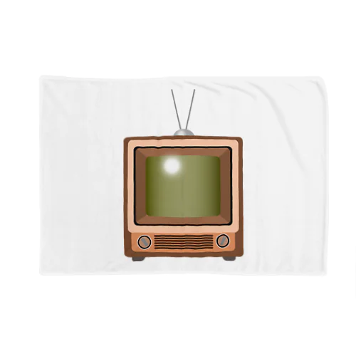 レトロな昭和の可愛い茶色のテレビのイラスト ブランケット