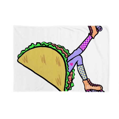 タコス　ローラースケート　ガール  TACOS ROLLER GIRL DOT 水玉　ドット　Tacos Rollerskate Rainbow Blanket