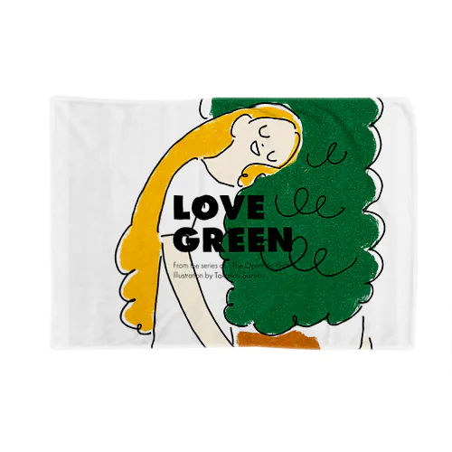 LOVE GREEN with logo ブランケット