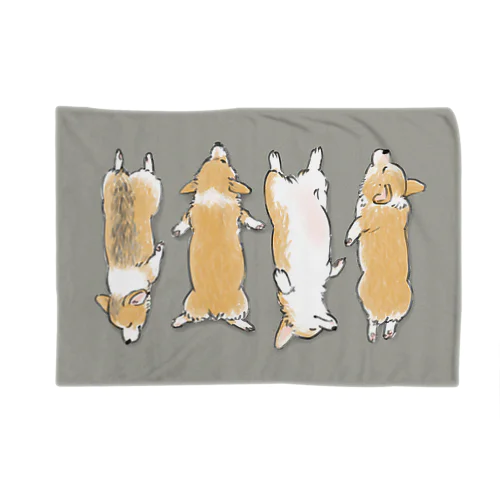 コーギーおちてましたブランケット《グレー》 Blanket