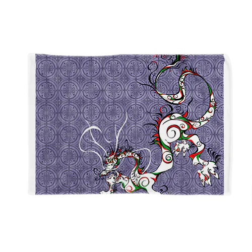 龍と文様　紫 Blanket