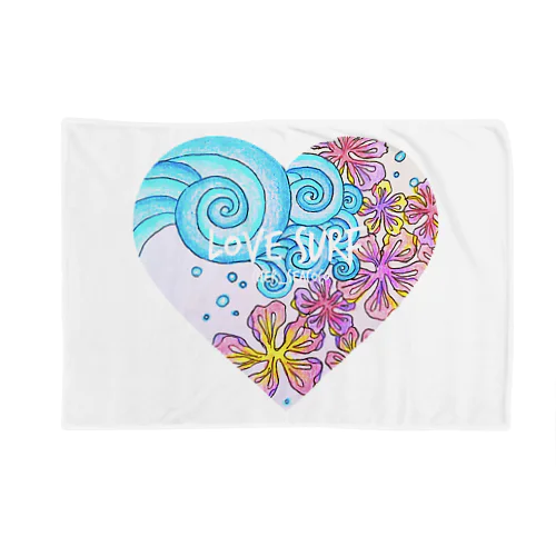 love surf wave flowers🌺ブランケット Blanket