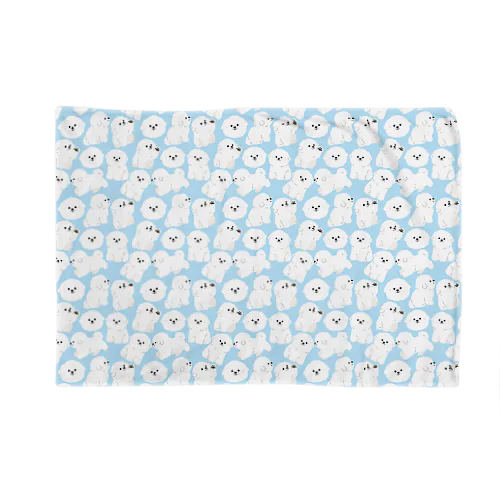フワフワのビション・フリーゼ(ブルー) Blanket