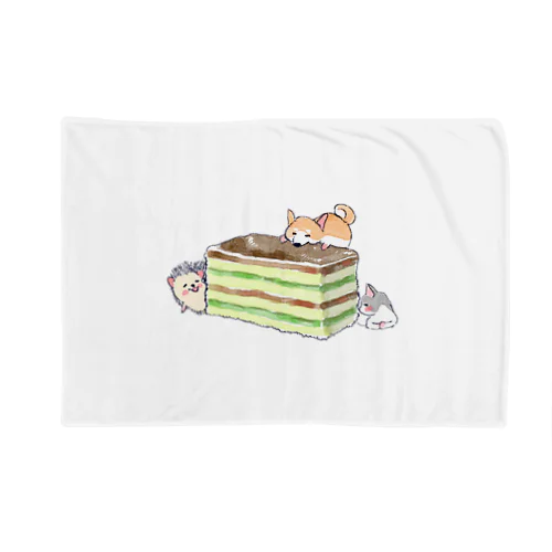 オリジナル　ハリネズミのソフィー、３色ケーキを食べる。 Blanket