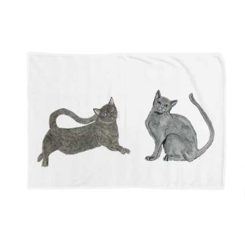 黒猫 & ロシアンブルー Blanket