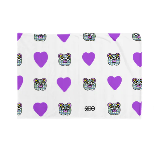 OSG 紫ハートのくま Blanket