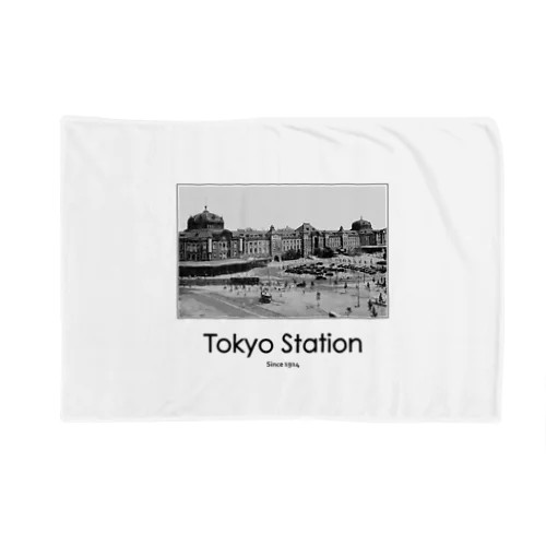 ヴィンテージ写真　戦前の東京駅 （モノクロフォト） Blanket