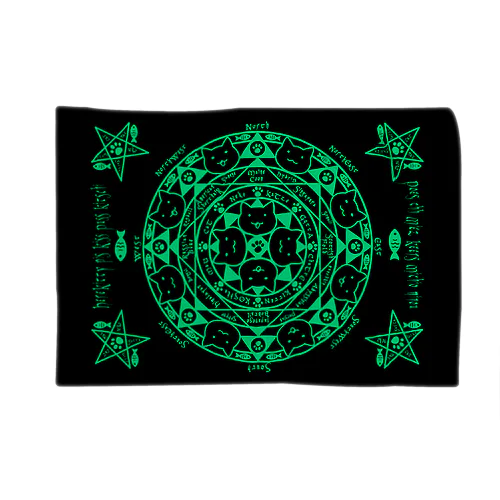 猫召喚魔法陣（緑） Blanket