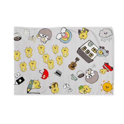シュールな動物たち(灰) Blanket