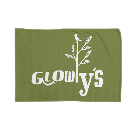 GLOWLY’Sロゴグッズ　スモーキーグリーン ブランケット