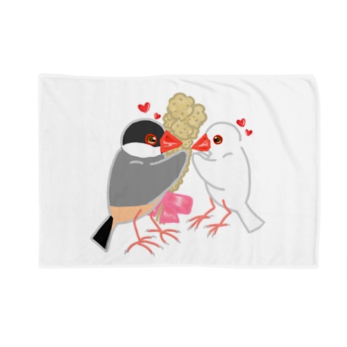 粟穂をプレゼント 桜&白文鳥 Blanket