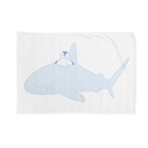 おやすみサメさんとぺんぎん(ツートン) Blanket