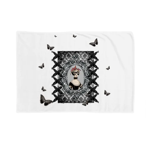 Keep Calm and Goth On♱マリー・アントワネット『Masquerade』♱黒ロリ ゴスロリ ゴシック 蝶 Blanket