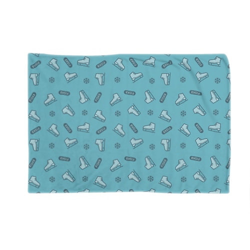 スケート靴_総柄bl Blanket