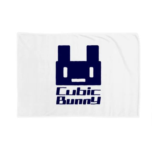 CubicBunny ネイビーロゴ スクエア Blanket