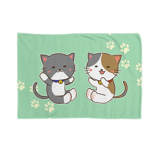 猫さんブランケット（緑バージョン） Blanket