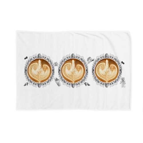 【Lady's sweet coffee】ラテアート エレガンスリーフ  / With accessories ～2杯目～ Blanket