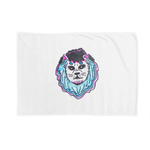 Lion Blue ライオンブルー Blanket