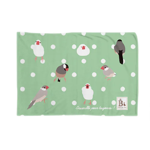 文鳥さん　ミントグリーン Blanket