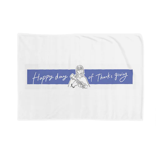 Happy day of thanks giving 横長 Blanket