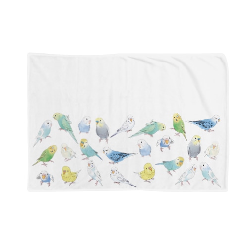 あつまれセキセイインコちゃん【まめるりはことり】 Blanket