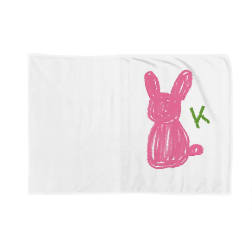 イニシャルK ピンクうさぎ 後ろ姿🐰 Blanket