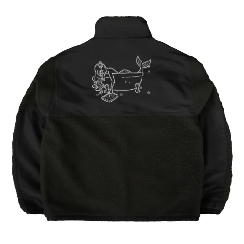 浴室でタブレットを使う人魚【しろ】 Boa Fleece Jacket