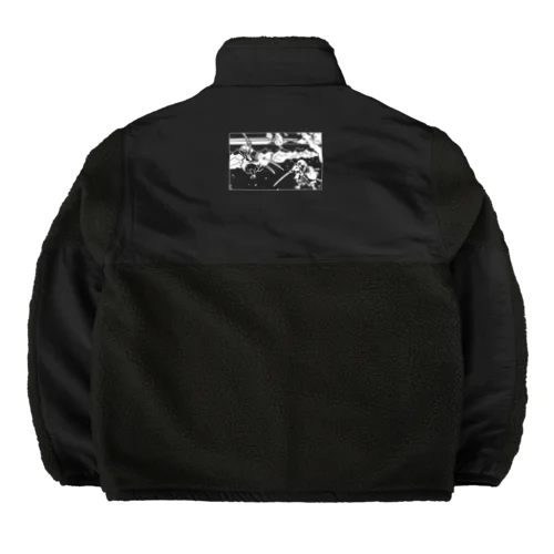 白版＿巌流島の闘い(the duel at Ganryu-jima Island) Boa Fleece Jacket