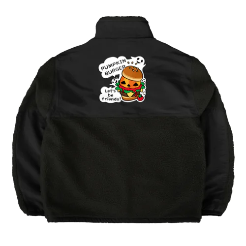 バックプリント Gz かぼちゃバーガーA Boa Fleece Jacket