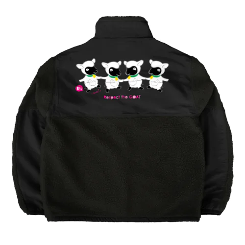 Respect the GOAT やぎさん おゆうぎ会 0592 黒ヤギ座 Boa Fleece Jacket