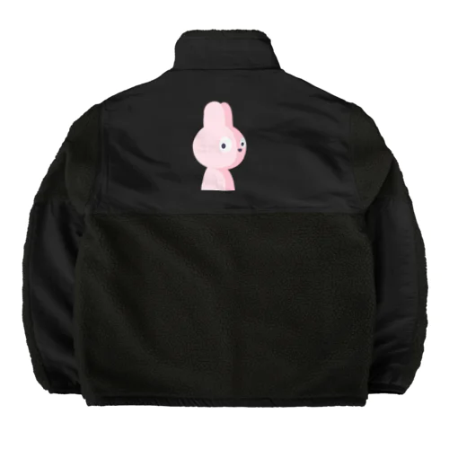 後ろにピンクのウサギ Boa Fleece Jacket